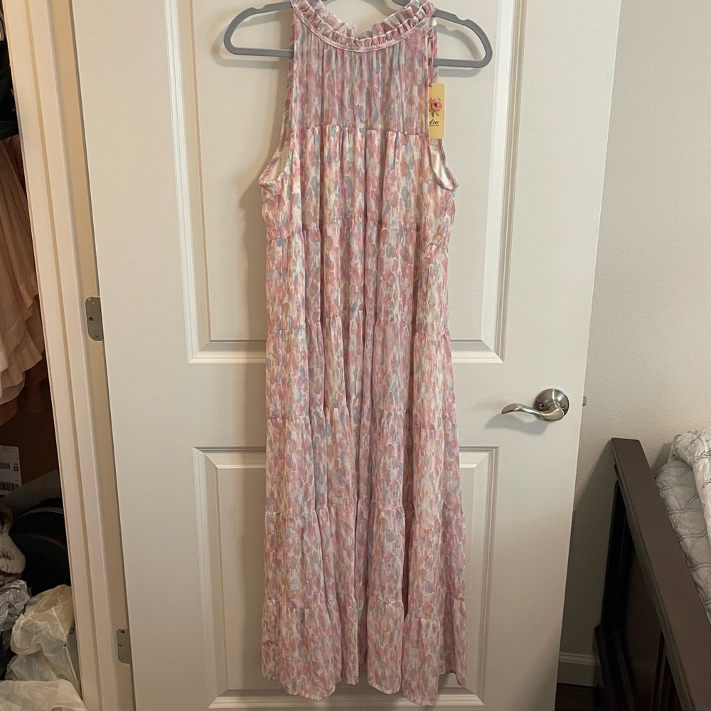 Tie Neck Maxi Dress